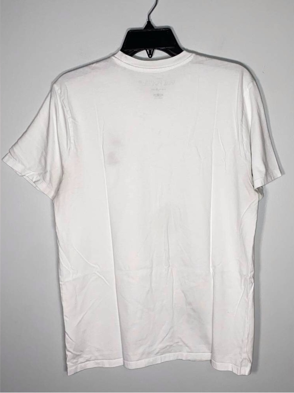 White Crew Neck Tee with Popcorn Chest Embroidery - Picture 2 of 2